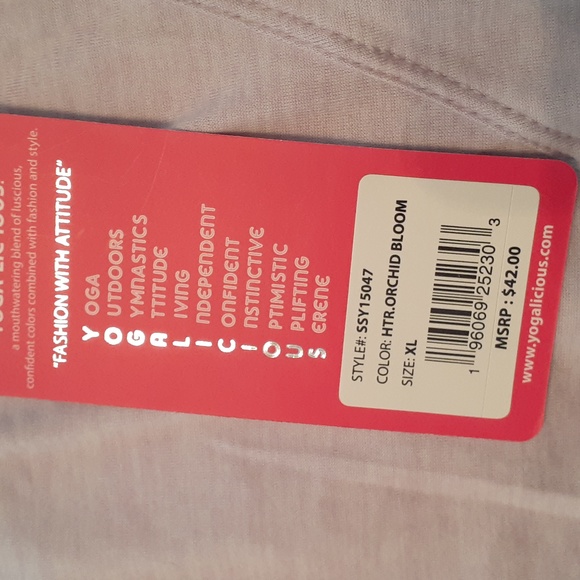 Yogalicious Orchid twist front yoga top size XL  new with tags - Picture 5 of 8